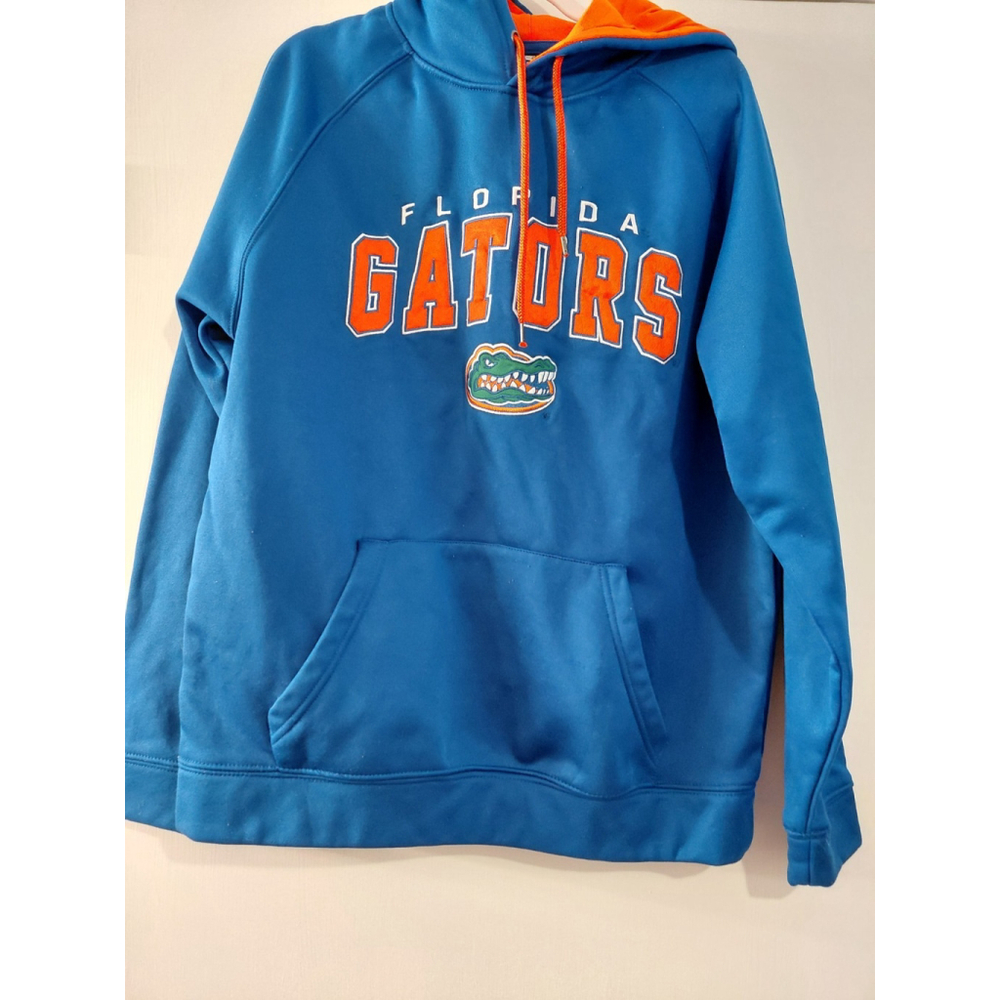 Men's Colusseum Blue and Orange Florida Gator Hoodie Sweatshirt Size Large EUC